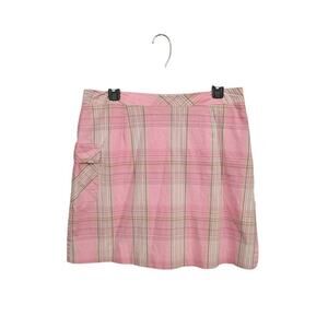 VNTG Y2K Charter Club Bubblegum Pink Plaid Golf Skort Sz 12 Cotton Stretch